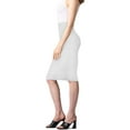 thumbnail image 3 of H&C Women Premium Nylon Ponte Stretch Office Pencil Skirt High Waist Made in The USA Below Knee, 3 of 4