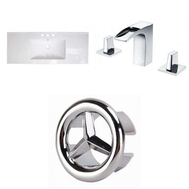American Imaginations 25-in. W 3H8-in. Ceramic Top Set In White Color - Overflow Drain Incl. AI-24227