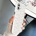 thumbnail image 6 of Case for iPhone 16, White Pink Floral Pattern Phone Case, Trendy Frosted Silicone Shockproof Cover for Girl Women, 6 of 7