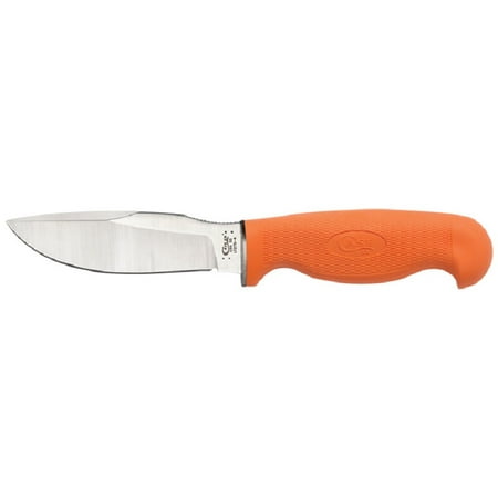 Drop Point Hunter Leather CASE XX Orange Synthetic Delrin Drop Point Fixed Blade Hunter Stainless Knife Knives ()