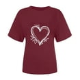 thumbnail image 4 of Meichang T-Shirts Cœur d'Amour pour Femmes T-Shirts de la Saint-Valentin T-Shirts Graphiques Amusants de la Saint-Valentin Hauts Mignons Col Rond Manches Courtes Décontractées T-Shirts de Vacances Saint-Valentin, 4 of 6
