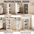 thumbnail image 4 of Noble House 360° Rotating Kids Bookshelf, 3-Tier Revolving Bookcase with Chalkboard & Storage, White and Natural, 4 of 14
