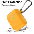 thumbnail image 3 of AirPods Case, Full Protective Silicone AirPods Accessories Cover Compatible with AirPods 1&2 Wireless and Wired Charging Case(Front LED Visible),Orange, 3 of 7