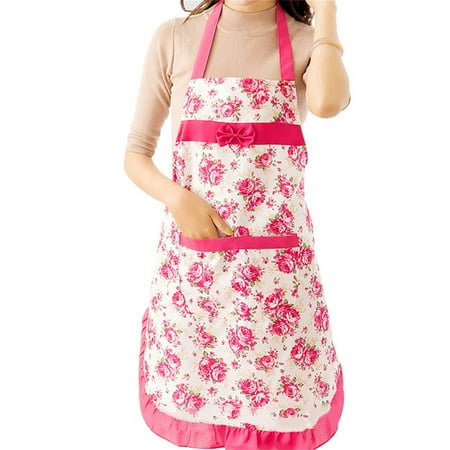 

Cuhas Women s Kitchen Floral Apron With Pockets And Adjustable Waist Belt Waterproof Women s Bib Apron