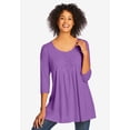 thumbnail image 4 of Woman Within Plus Size Smocked Henley Trapeze Tunic, 4 of 6