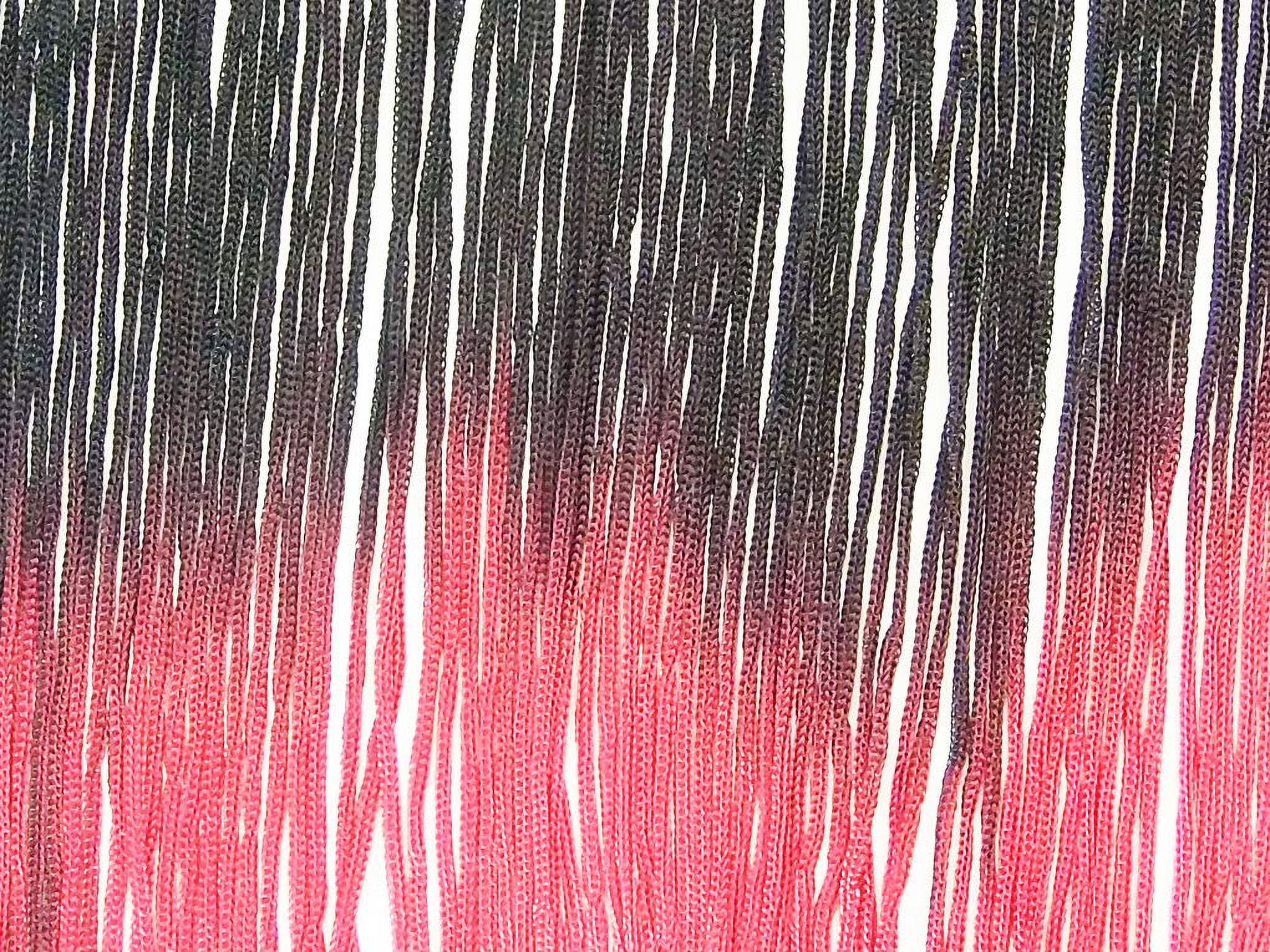 2 Yards Tie-Dye Ombre Multicolor Chainette Thread Yarn Tonal Loop Fringe- 7" Long -Sewing Quilting Renaissance Dance Hawaiian Costumes Outfit Drapery -Hand Dyed-Black & Red Shades
