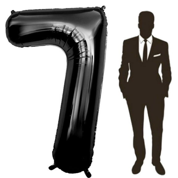 60 Inch Black Number Balloon Large Foil Number Balloons With Base, 0-9 Big Number Balloons for Birthday Party Supplies Decorations