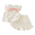 thumbnail image 3 of Gubotare Kids Pajama Baby Girls Pajamas Summer Short Cartoon Two Piece Short Slevee Suit Girls Outfits Set 4T 5T (White,4-5 Years), 3 of 4