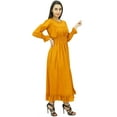 thumbnail image 3 of Bimba Women's Cotton Smocked Waist Long Casual Maxi Dress, 3 of 6