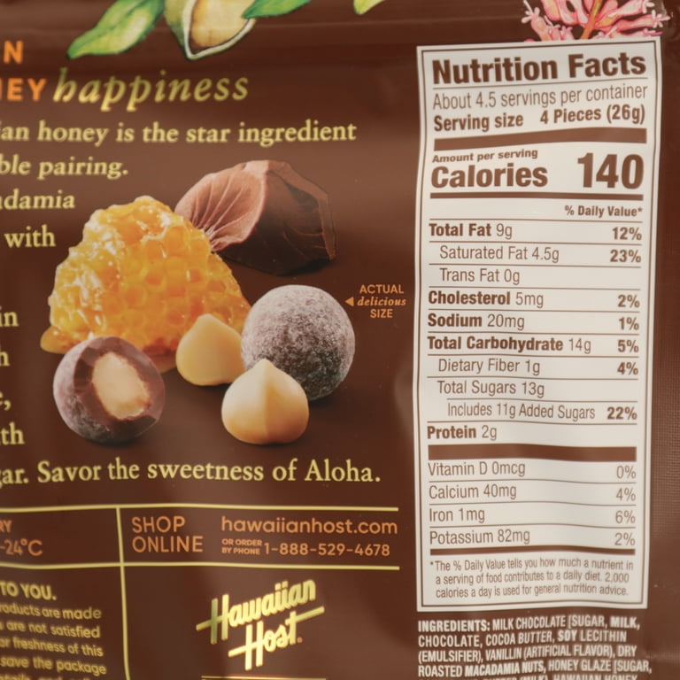 Hawaiian Host Honey Glazed Milk Choc Mac - Walmart.com