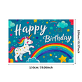 thumbnail image 3 of Colorful Unicorn Themed Happy Birthday Banner Background Backdrop Party Supplies Decorations for Birthday Parties Photography Props Kids Celebrations, 3 of 8