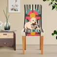 thumbnail image 4 of Yayeee 2 Pack Dining Chair Covers Stretch Parson Chairs Slipcovers Seat Protector, Geometric Circle, 4 of 6