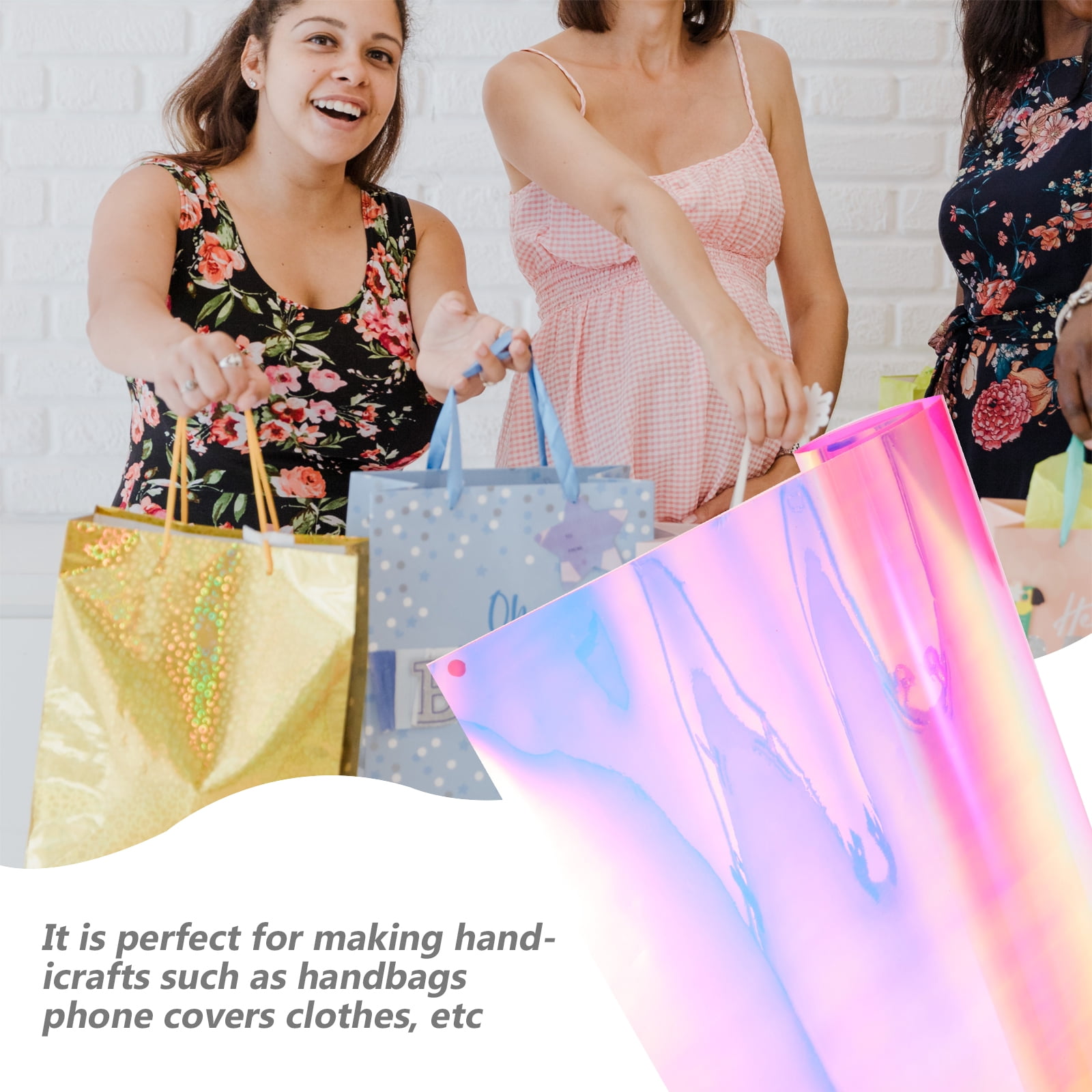 Illusion Film Window Mirrored Garment Bag Iridescent Fabric Pvc