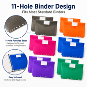 Binder Folders Plastic Binder Pocket Organizer File Folder for School Home Office Supplies 12 Pack