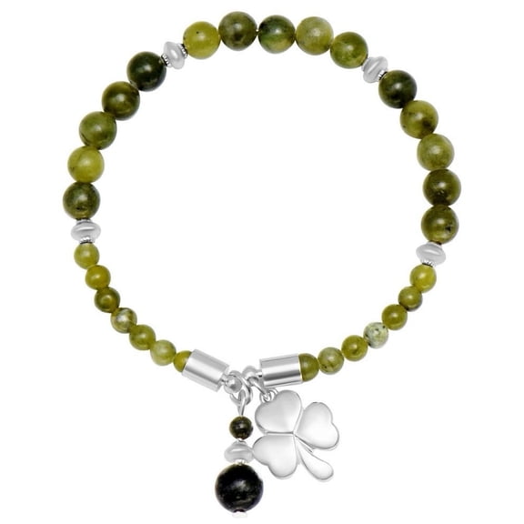 JC Walsh & Sons Irish Jewelry Marble Horseshoe Bracelet with Shamrock Luck Stone St Patrick's Day Accessories