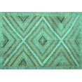 thumbnail image 1 of Ahgly Company Machine Washable Indoor Rectangle Southwestern Turquoise Blue Country Area Rugs, 7' x 9', 1 of 4