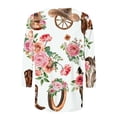 thumbnail image 5 of Wanfds Hauts de Mode Multicolores pour Femmes 2024 Col Rond Manches Trois-Quarts TTG, 5 of 5