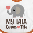 thumbnail image 4 of Inktastic My Lala Loves Me Grandkids Elephant Boys or Girls Baby Bib, 4 of 4