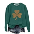 thumbnail image 4 of LEKWK Girls St. Patrick's Day Tops Splatter Clover Print Crew Neck Sweatshirt Long Sleeve Pullover Graphic Tees Holiday Wear, 4 of 5