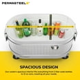 thumbnail image 3 of Permasteel Galvanized Cooler with Wheels, Offers 36-Hours Of Ice Retention, Fits Up To 110 Cans (or 24 Wine Bottles), Heavy Duty Casters, Threaded Drain Plug, Built-In Bottle Opener, 3 of 8