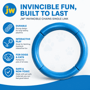JW Invincible Chains Single Link Dog & Cat Toy, Blue, 6 Inch