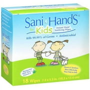 Sani Hands For Kids: Antimicrobial Instant Hand Sanitizing Wipes, 18 ea