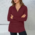 thumbnail image 3 of biudgviw Womens Tops Long Sleeve Quarter Zip Pullover Shirts Casual Loose Fit Textured Knit Sweater with Pocket Trendy Outfits, 3 of 7