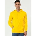 thumbnail image 3 of Sudadera con capucha para hombre, manga larga, con cordón sólido y bolsillo Amarillo M, 3 of 6