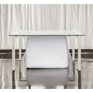STOUT CHROME GLASS TOP DINING TABLE- 60"
