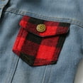 thumbnail image 5 of Generic Jackets for Children's Casual Plus Size Boys Spring Fall Unisex Patchwork Plaid Lapel Denim Long Sleeve Top Cardigan for Fashion Cozy Travel Jacket(3-4 Years,Red), 5 of 8