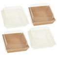 thumbnail image 5 of 10/20/30pcs Cake Donut Boxes Kraft Paper Dessert Cookie Bakery Food Packaging Box with Clear Lid Wedding Birthday Party Supplies, 5 of 8
