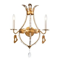 Lucas McKearn Monteleone 2-Light Metal Sconce with Crystal Beading in Gold