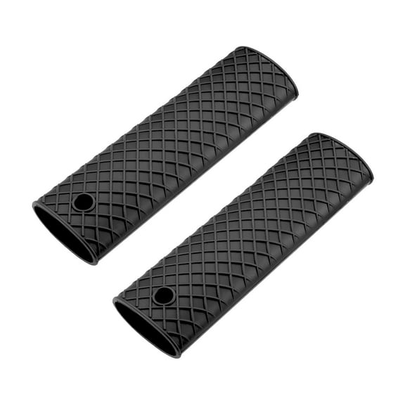 Uxcell Hot Handle Holder Sleeve Pan Pot Handle Cover 6.1-inch Long Silicone Black  2Pcs