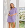 thumbnail image 2 of Ekouaer Cotton Nightgowns for Women Short Sleeve Sleep Shirts Crew Neck Night Dress Nightshirt with Pockets, 2 of 6