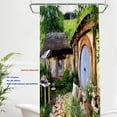 thumbnail image 2 of Green Rural New Zealand Decor Shower Curtain, Bathroom Decor Polyester Fiber Plastic Rings Quick-Drying Waterproof for Bathtubs/Bathroom, 72x36 inches, 2 of 6