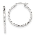 thumbnail image 1 of 10k White Gold Twist Hoop Earrings Round, 1 of 6