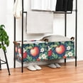 thumbnail image 3 of Yayeee Foldable Storage Basket for Shelves with Handles Set of 2 Waterproof Cloth Bins, Blue Apple Pattern, 3 of 7