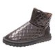 thumbnail image 5 of Botas de nieve de tubo medio impermeables de PU de terciopelo de invierno, tacón plano grueso y cálido para mujer Argén Yuyangstore botas de nieve, 5 of 8