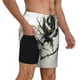 thumbnail image 2 of Balery Black And White Rose Bañador para hombre, shorts de playa de secado rápido con entrepierna y forro de compresión-Small, 2 of 6
