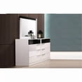 thumbnail image 5 of Modern Glam 5 Piece California King Size Bedroom Set, Lacquer Finish Platform Bed Nightstand Dresser and Mirror, White/Black, 5 of 8