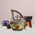 thumbnail image 7 of MUKTIVE Cardinal Burial Adult Urn, Urns for Human Ash, (1 Large 10 ", 4 Keepsake 3 "), Combo Sets With Velvet Bag, Funeral Ashes, Funeral Urns for Human Ashes Adult, Burial Urn for Male & Female, 7 of 7