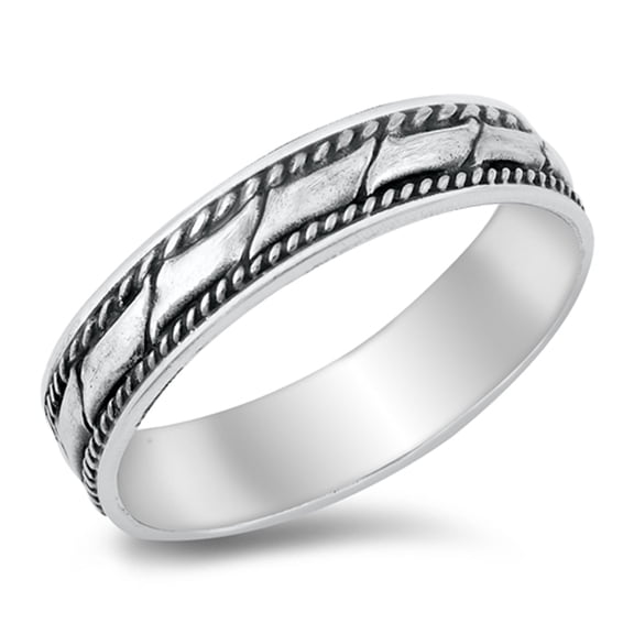 Chunky Bamboo Segment Bali Style .925 Sterling Silver Band Jewelry Female Male Unisex Size 5