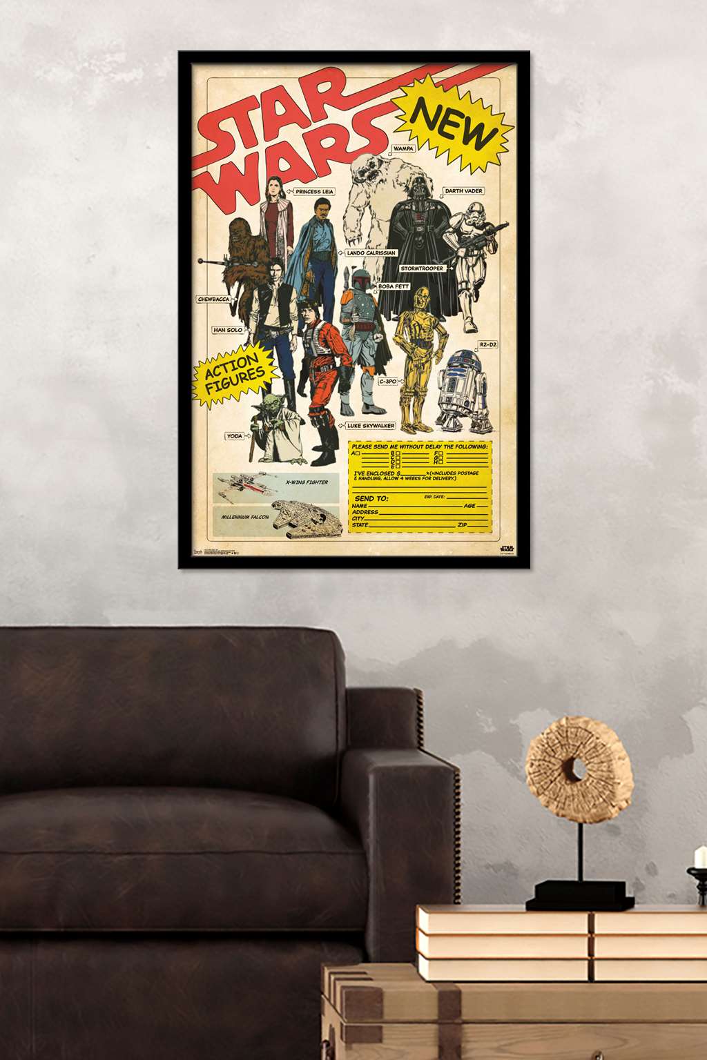 Star Wars: Saga - Ad Wall Poster, 22.375" x 34", Framed