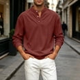 thumbnail image 4 of ZyeKqe Long Sleeve Tops for Men Corduroy Button Front Crewneck Pullover Golf Office Work Business Casual Shirts, 4 of 7