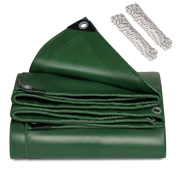 JOVELL Heavy Duty Tarp 20Mil, 6.6'x9.8' Waterproof PVC Tarpaulin with Grommets, Thick & UV Resistant Outdoor Cover for Construction, Roof, Equipment