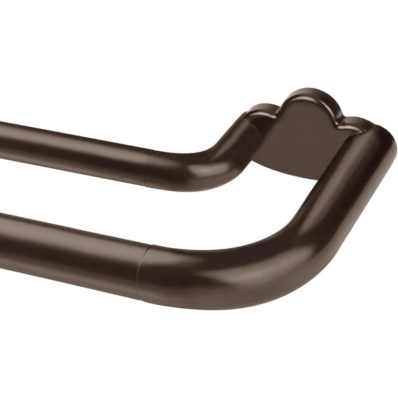 Bronze Double Curtain Rods - 6/8 Inch Wrap Around Adjustable Telescoping Rods for Room Darkening Curtains (83 to 111 Inches / 32 to 115 Inches)