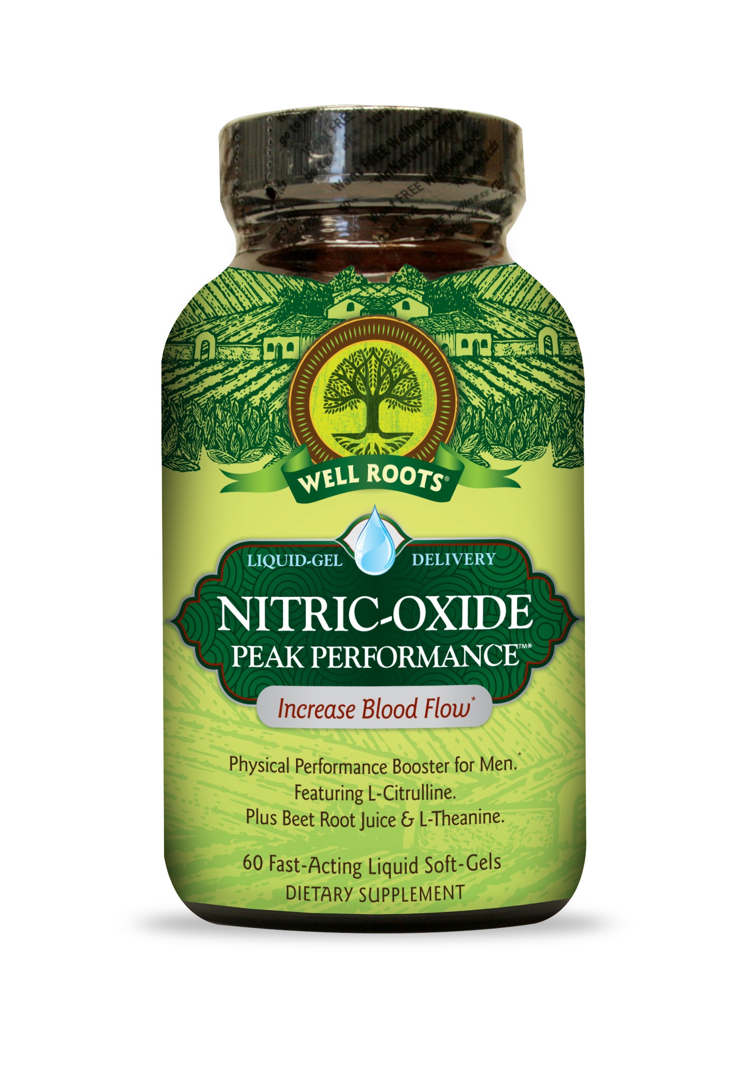 Well Roots Liquid Soft-Gels Nitric-Oxide Peak Performance Booster for ...