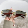 thumbnail image 4 of Gafas de sol con borde sin marco y diseño distintivo de leopardo con vetas de madera, gafas de sol con protección solar sin marco y doble haz, 4 of 5