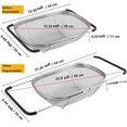 thumbnail image 3 of Stainless Steel Expandable Oval Colander with Rubber Handles - 6 Quart - for Kitchen Sink, Draining Board, Fruit Vegetable Sink, 3 of 5