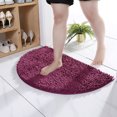 thumbnail image 4 of Alfombras de baño de chenilla de microfibra de media ronda, gruesas, suaves, absorbentes, antideslizantes, peluda, para dormitorio, alfombrillas de baño de media ronda, lavables, de secado rápido, 4 of 5